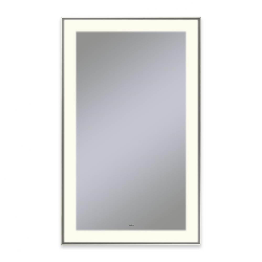 Sculpt Lighted Mirror, 25'' x 41'' x 2-1/4'', Slim Museum Frame, Pol