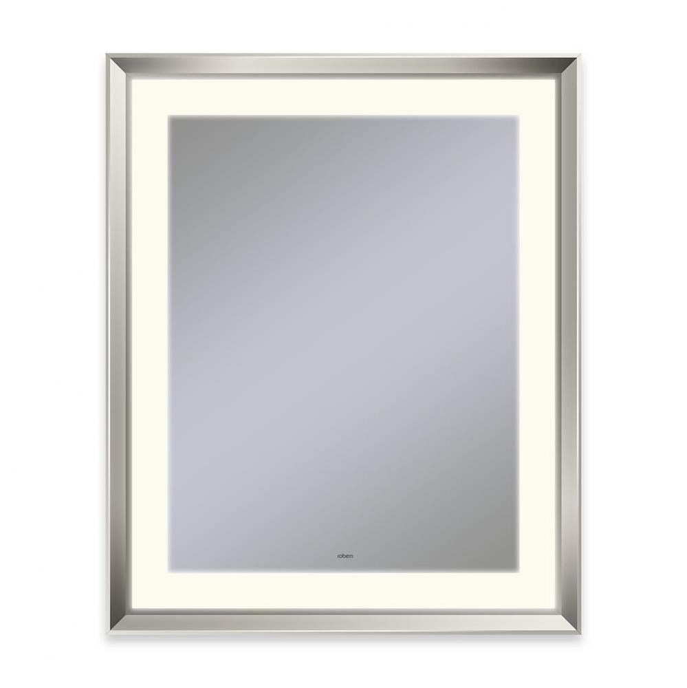 Sculpt Lighted Mirror, 27'' x 33'' x 2-5/16'', Chamfer Museum Frame,