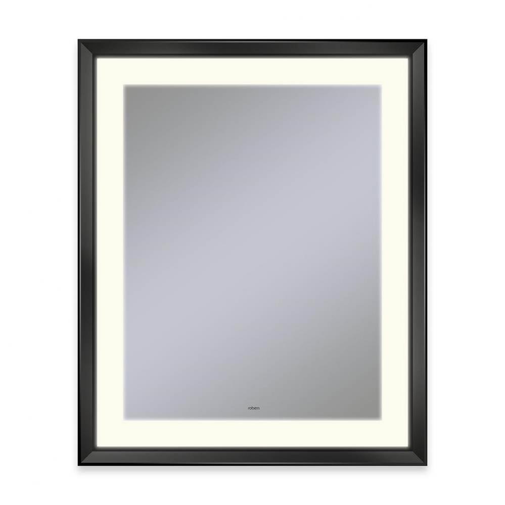 Sculpt Lighted Mirror, 27'' x 33'' x 2-5/16'', Chamfer Museum Frame,