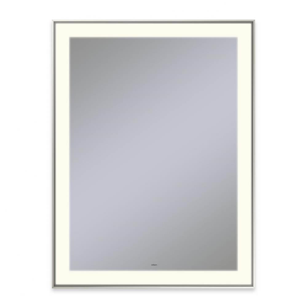 Sculpt Lighted Mirror, 31'' x 41'' x 2-1/4'', Slim Museum Frame, Pol