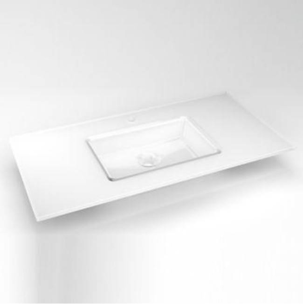 Glass Vanity Top, 37'' x 19'' x 19/32'', Center Integrated Sink, Sin