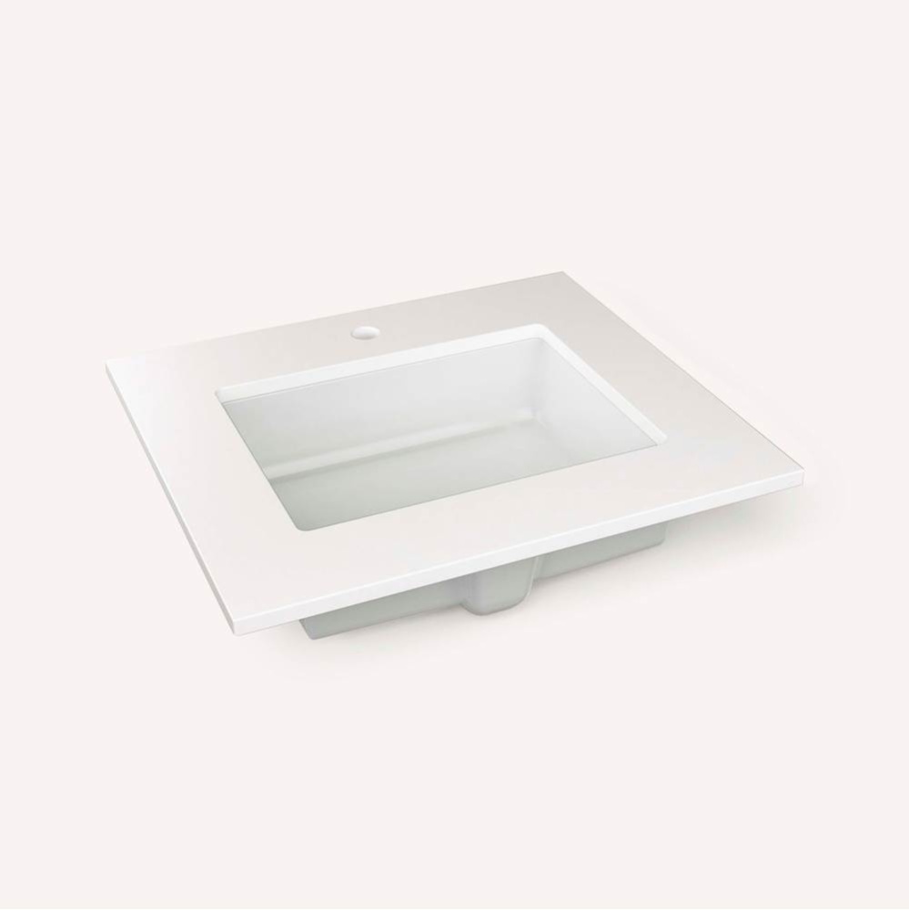 Engineered Stone Vanity Top, 25'' x 22'' x 3/4'', Center Undercounte
