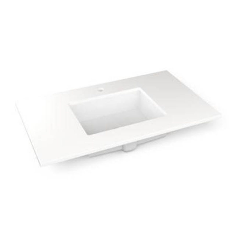 Engineered Stone Vanity Top, 37'' x 22'' x 3/4'', Center Undercounte