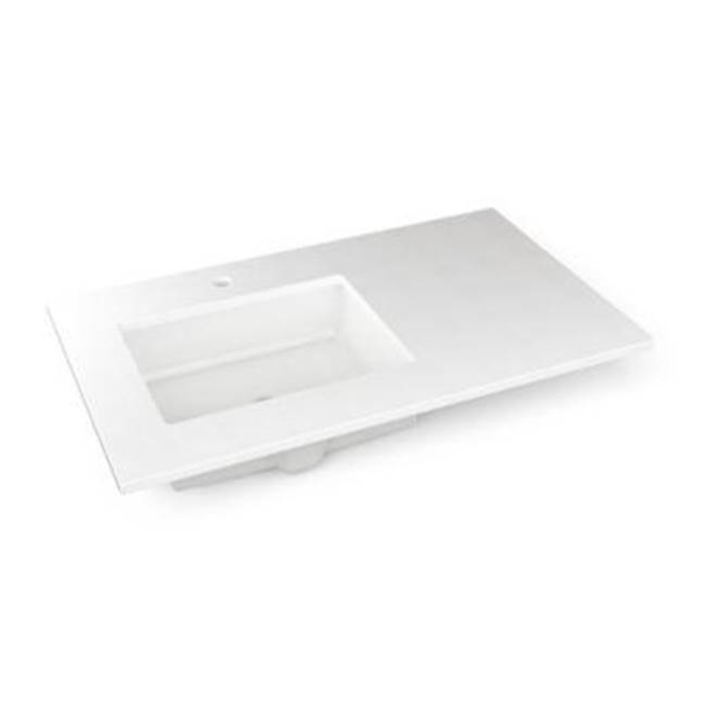 Engineered Stone Vanity Top, 37'' x 22'' x 3/4'', Left Offset Underc