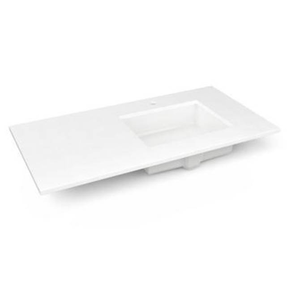 Engineered Stone Vanity Top, 43'' x 22'' x 3/4'', Right Offset Under
