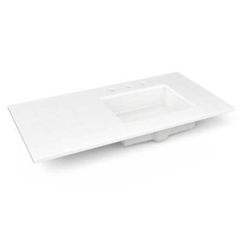 Engineered Stone Vanity Top, 43'' x 22'' x 3/4'', Right Offset Under