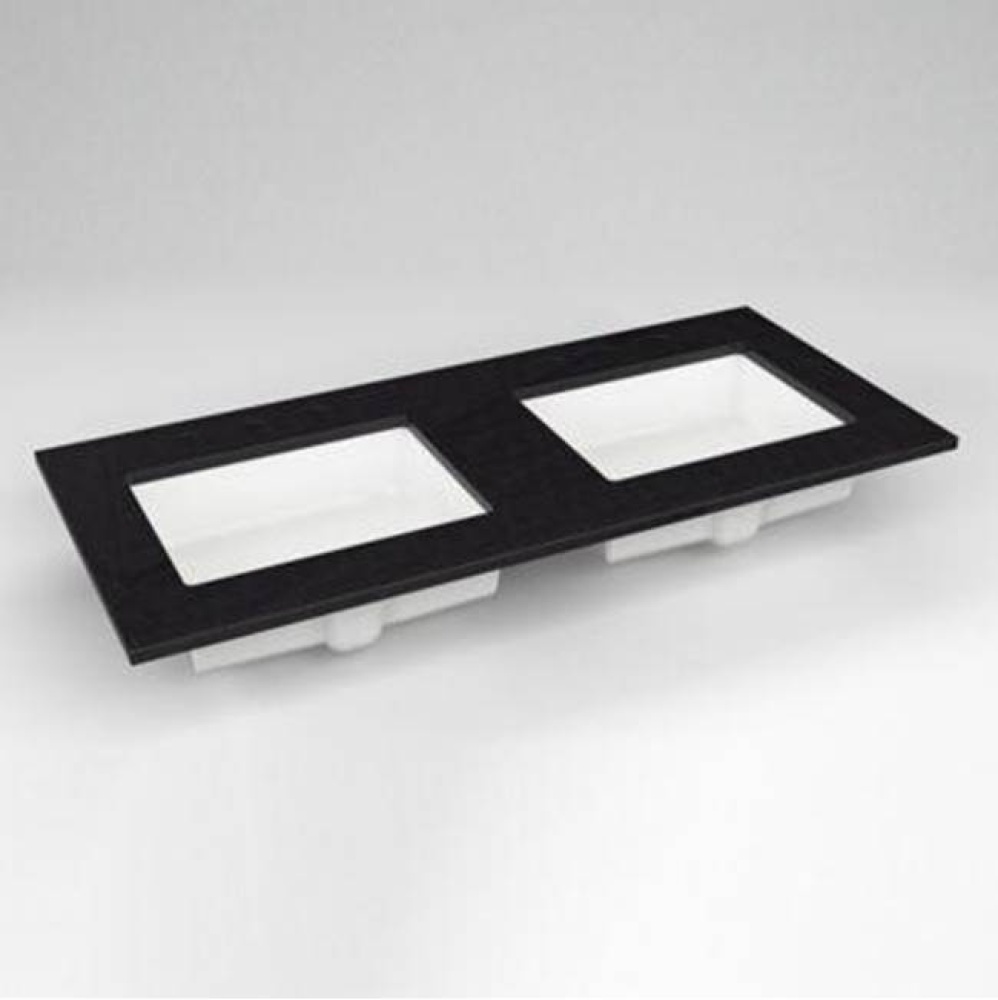 Engineered Stone Vanity Top, 49'' x 22'' x 3/4'', Double Undercounte