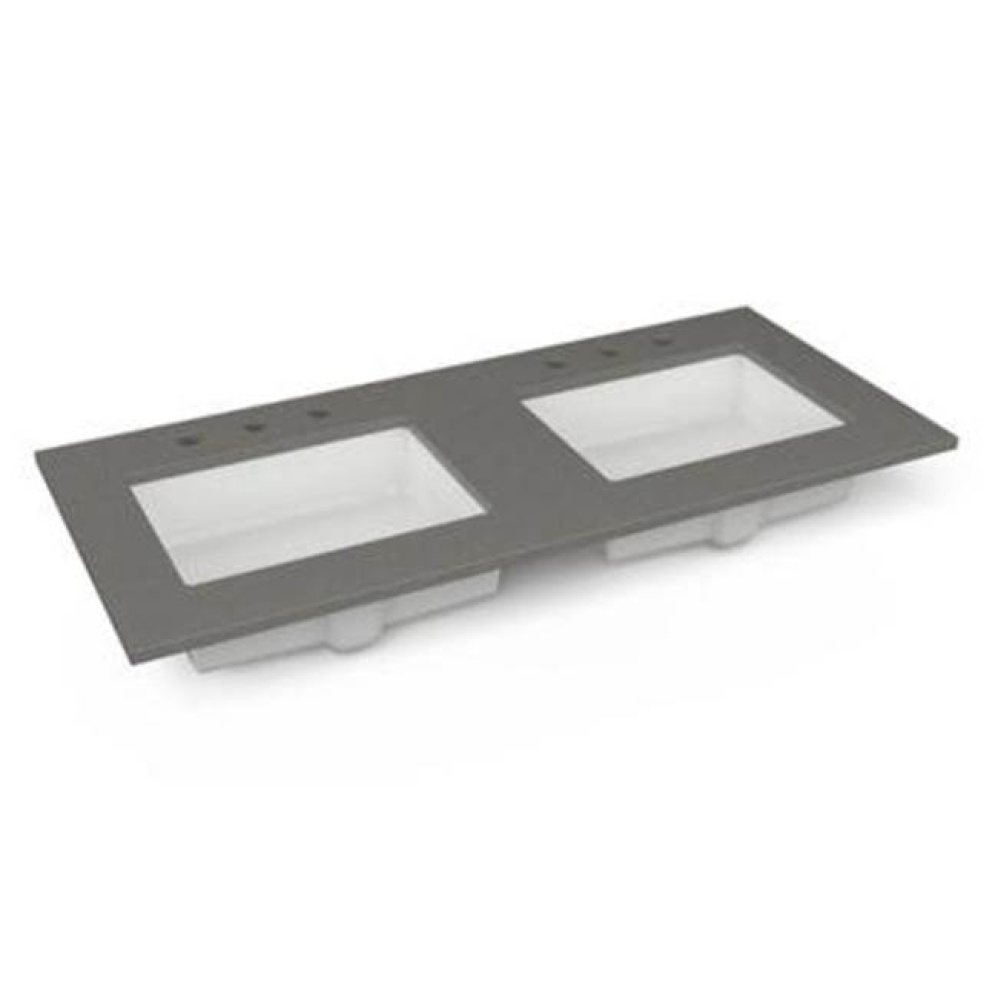 Engineered Stone Vanity Top, 49'' x 22'' x 3/4'', Double Undercounte