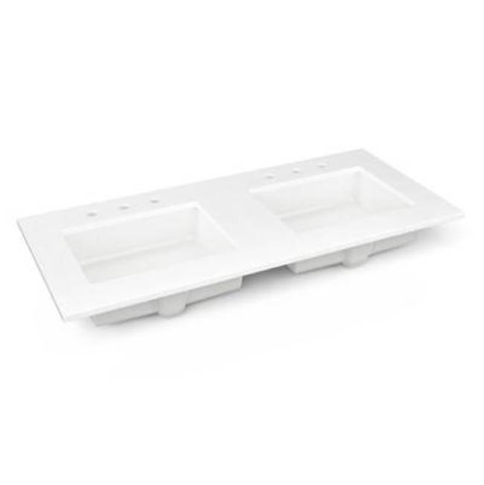 Engineered Stone Vanity Top, 49'' x 22'' x 3/4'', Double Undercounte