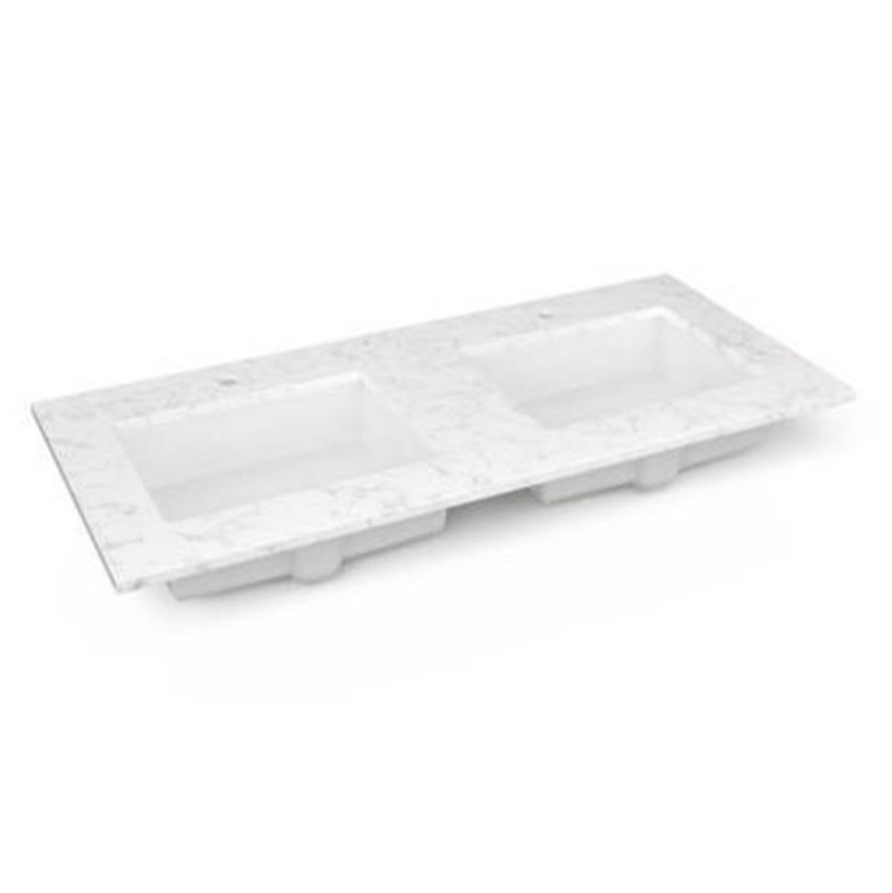 Engineered Stone Vanity Top, 49'' x 22'' x 3/4'', Double Undercounte