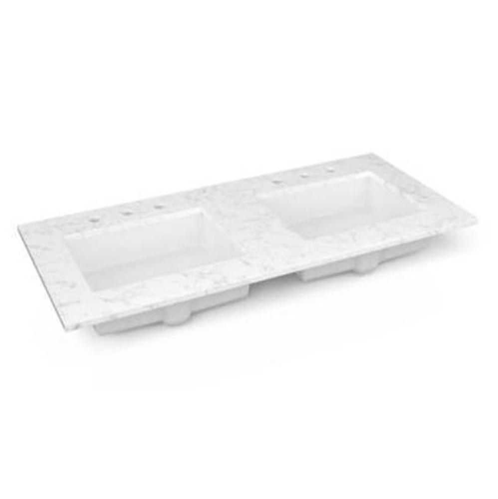 Engineered Stone Vanity Top, 49'' x 22'' x 3/4'', Double Undercounte