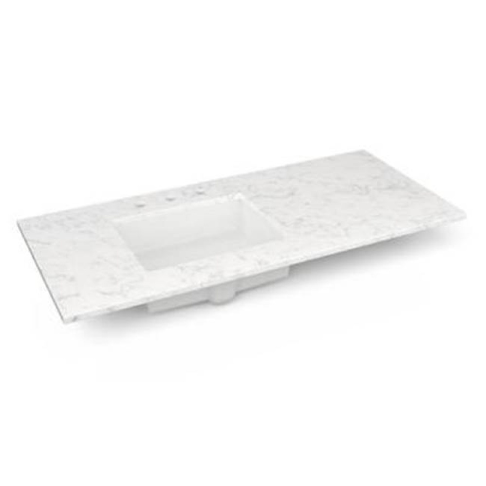 Engineered Stone Vanity Top, 49'' x 22'' x 3/4'', Left Offset Underc