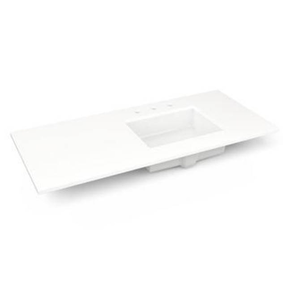 Engineered Stone Vanity Top, 49'' x 22'' x 3/4'', Right Offset Under