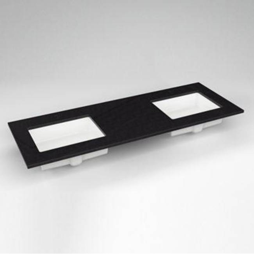 Engineered Stone Vanity Top, 61'' x 22'' x 3/4'', Double Undercounte