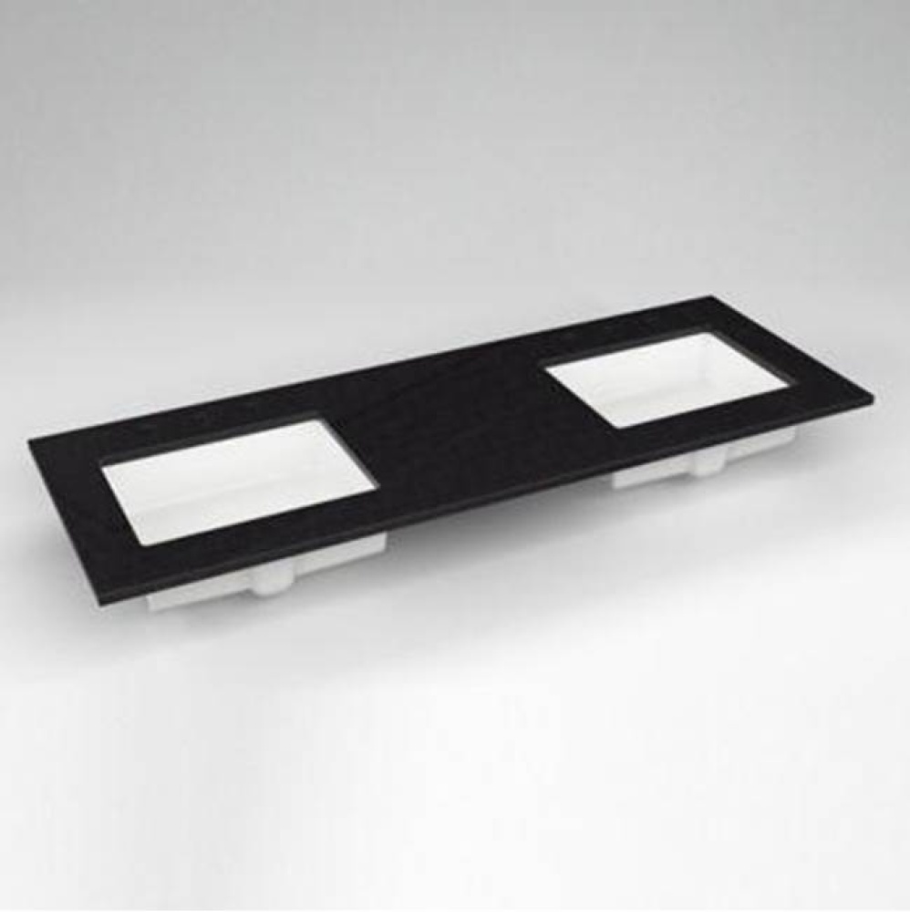 Engineered Stone Vanity Top, 61'' x 22'' x 3/4'', Double Undercounte
