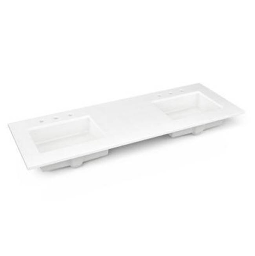 Engineered Stone Vanity Top, 61'' x 22'' x 3/4'', Double Undercounte