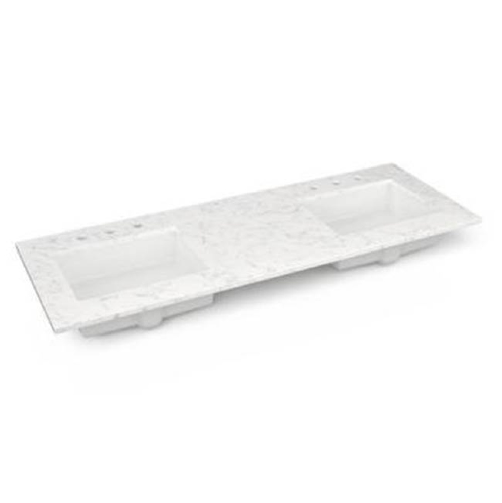Engineered Stone Vanity Top, 61'' x 22'' x 3/4'', Double Undercounte