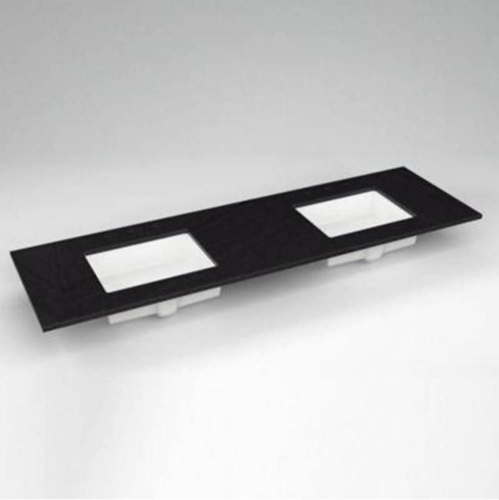 Engineered Stone Vanity Top, 73'' x 22'' x 3/4'', Double Undercounte