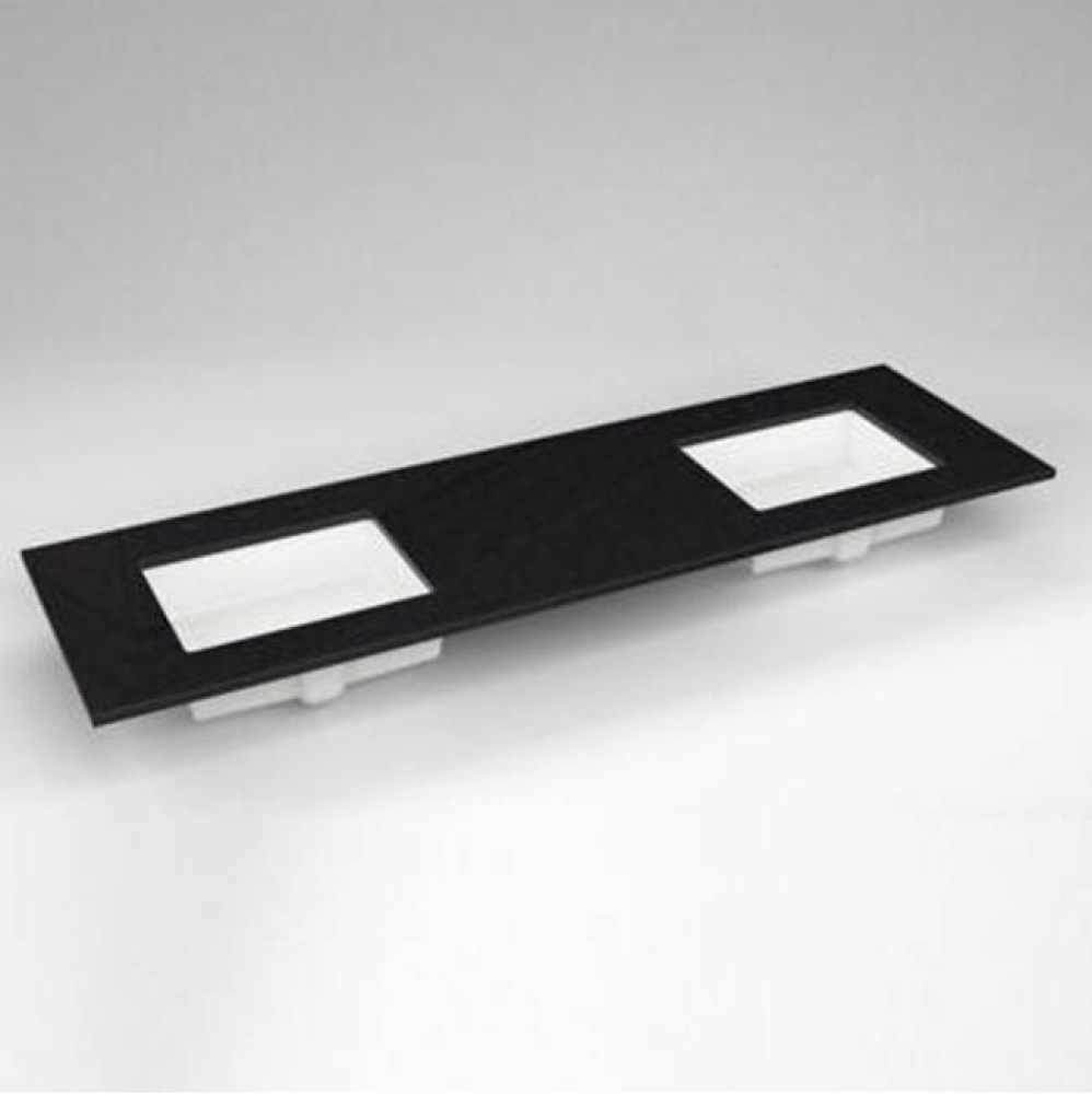 Engineered Stone Vanity Top, 73'' x 22'' x 3/4'', Double Undercounte