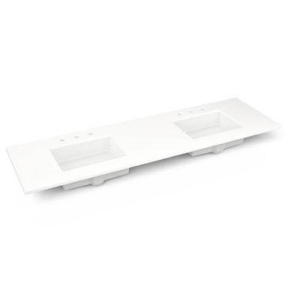 Engineered Stone Vanity Top, 73'' x 22'' x 3/4'', Double Undercounte