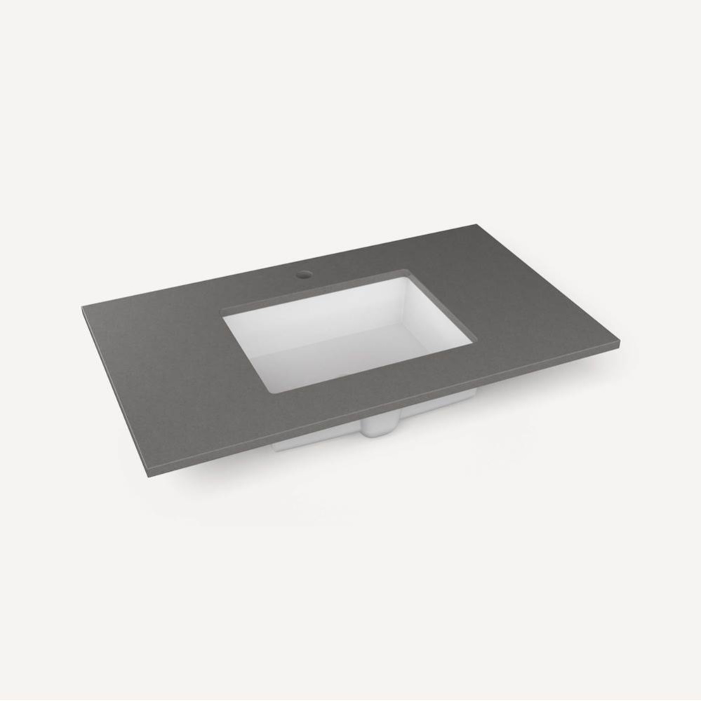 Top, Craft 37'', Single-Hole, Stone Gray