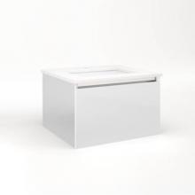 Robern VM24H2D21F19N - Cartesian Vanity, 24'' x 15'' x 21'', Satin White, Full Drawer, No N