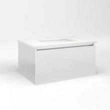 Robern VM30H2D21P19N - Cartesian Vanity, 30'' x 15'' x 21'', Satin White, Plumbing Drawer,