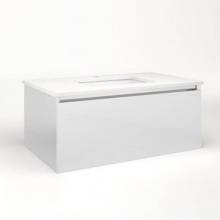 Robern VM36H2D21F19N - Cartesian Vanity, 36'' x 15'' x 21'', Satin White, Full Drawer, No N