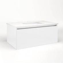 Robern VM36H2D21P21N - Cartesian Vanity, 36'' x 15'' x 21'', White, Plumbing Drawer, No Nig