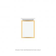 Robern VP12H2D18F21S82 - Profiles Framed Vanity, 12'' x 15'' x 18'', White, Matte Gold Frame,