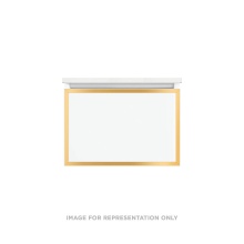 Robern VP24H2D18F26N82 - Profiles Framed Vanity, 24'' x 15'' x 18'', Matte White, Matte Gold