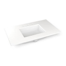 Robern TF37UCO93-8 - Engineered Stone Vanity Top, 37'' x 22'' x 3/4'', Center Undercounte