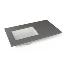 Robern TF37ULO91-1 - Engineered Stone Vanity Top, 37'' x 22'' x 3/4'', Left Offset Underc