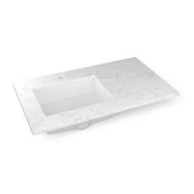 Robern TF37ULO94-1 - Engineered Stone Vanity Top, 37'' x 22'' x 3/4'', Left Offset Underc