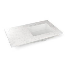 Robern TF37URO94-8 - Engineered Stone Vanity Top, 37'' x 22'' x 3/4'', Right Offset Under