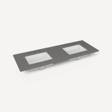 Robern TF61UDO91-8D2 - Engineered Stone Vanity Top, 61'' x 22'' x 3/4'', Double Undercounte