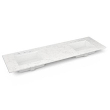 Robern TF73UDO94-8D6 - Engineered Stone Vanity Top, 73'' x 22'' x 3/4'', Double Undercounte
