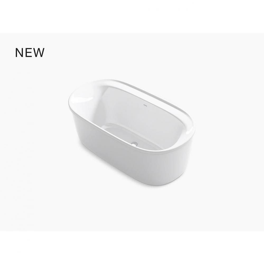 Spectacle™ 60-1/4'' x 32-1/4'' oval freestanding bath with overflow and drai