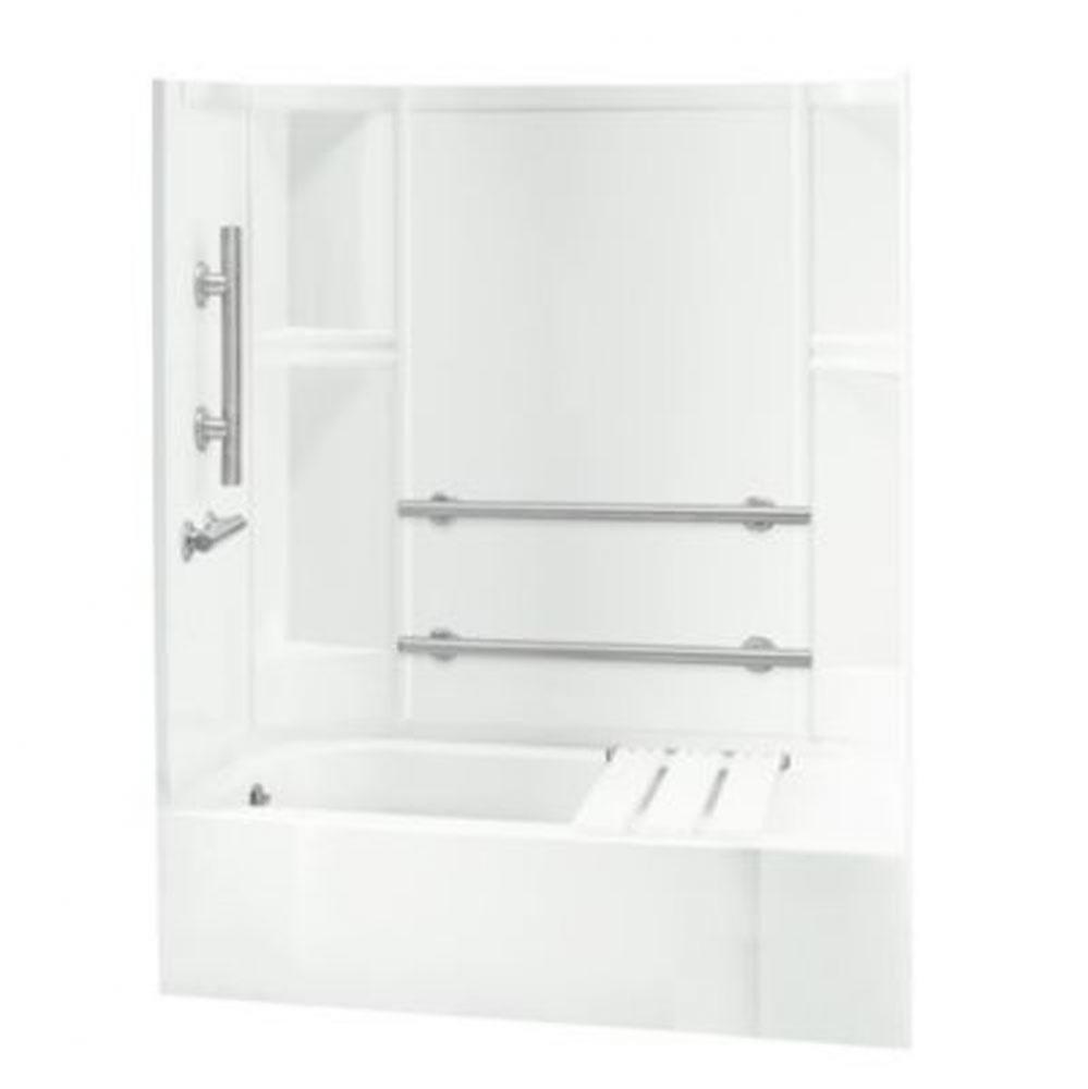 Accord® 60-1/4'' x 30'' ADA smooth bath/shower with grab bars and bath se