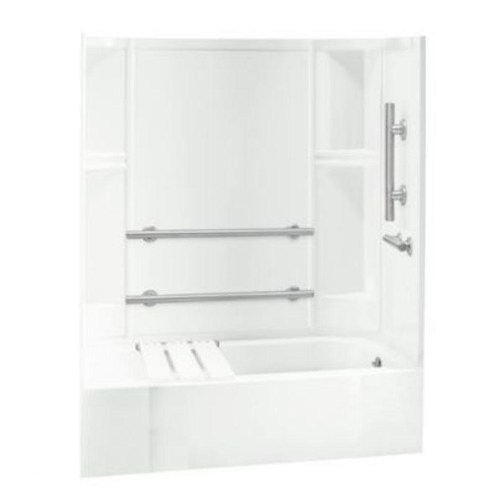 Accord® 60-1/4'' x 30'' ADA smooth bath/shower with grab bars and bath se