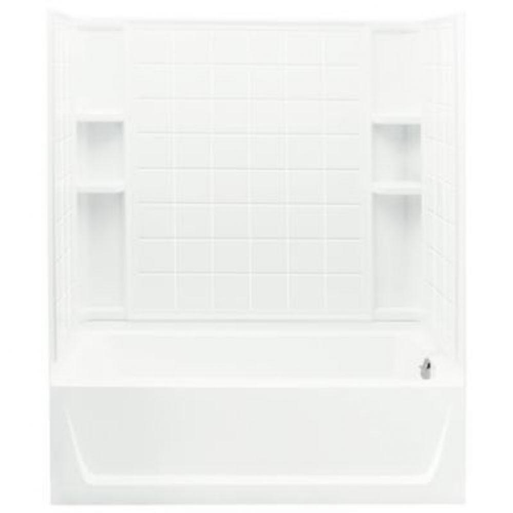 Ensemble™ 60-1/4'' x 32'' tile bath/shower with Aging in Place backerboards