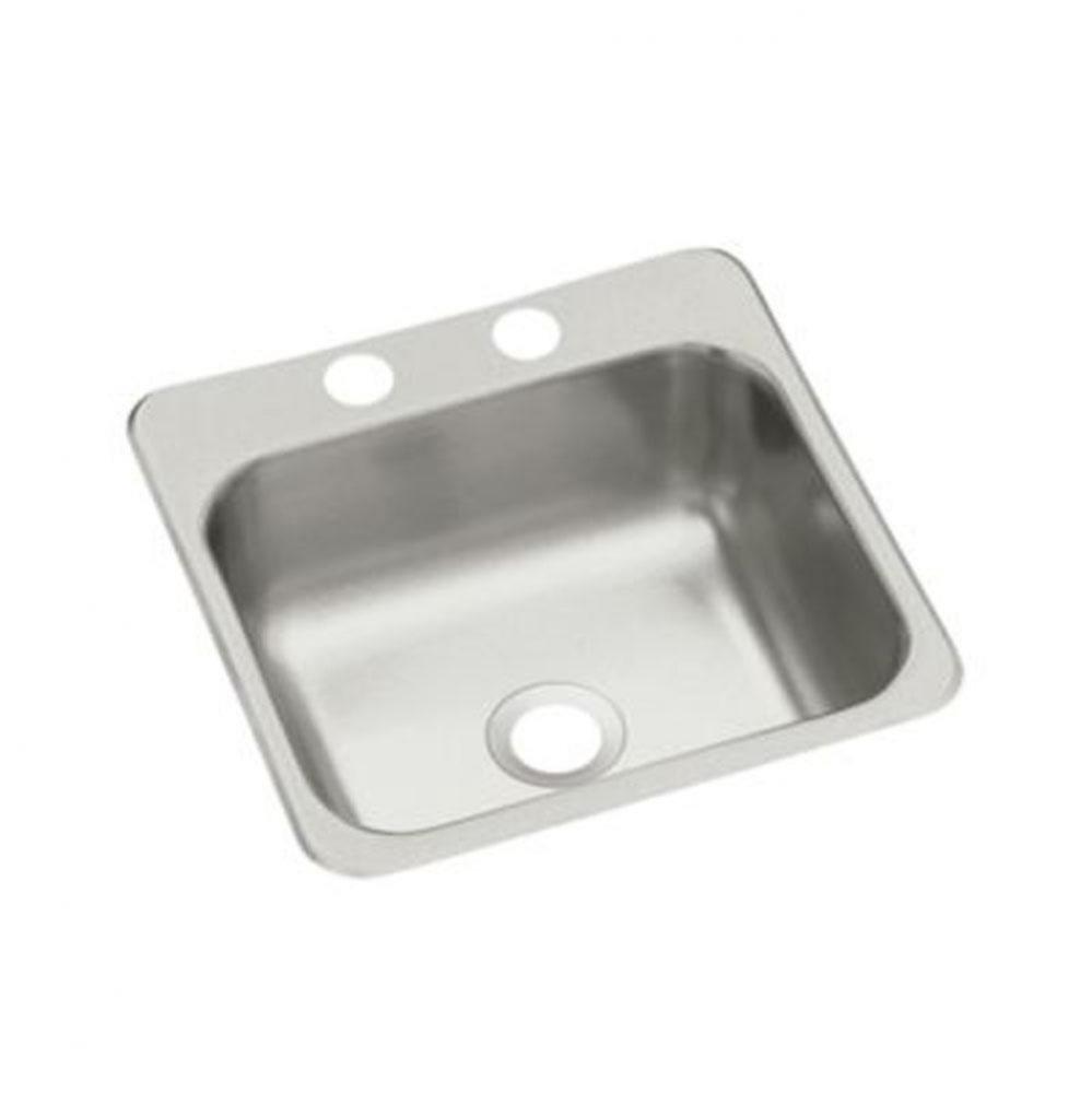 Top-mount single-basin bar sink, 15'' x 15'' x 5-1/2''