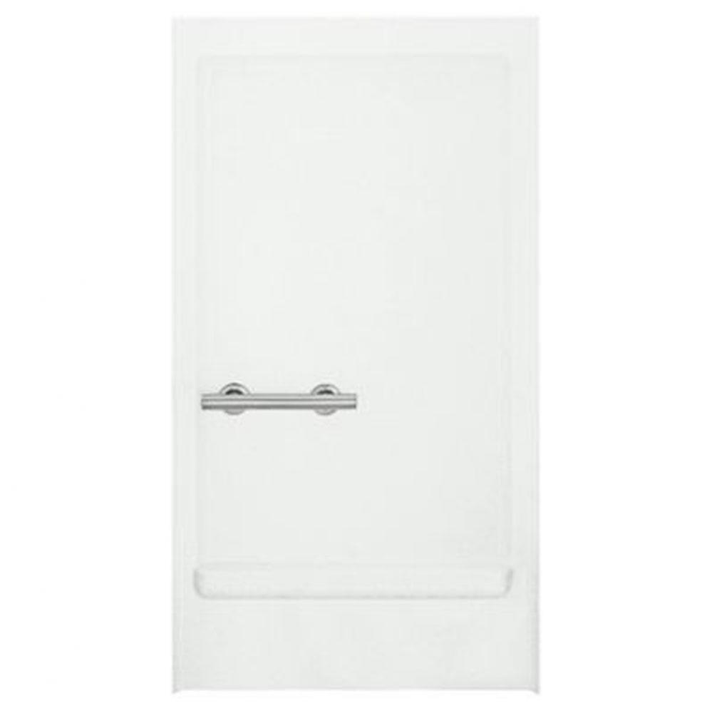 OC-SS-39 39-3/8'' x 65-1/4'' transfer shower with back wall and grab bar at le