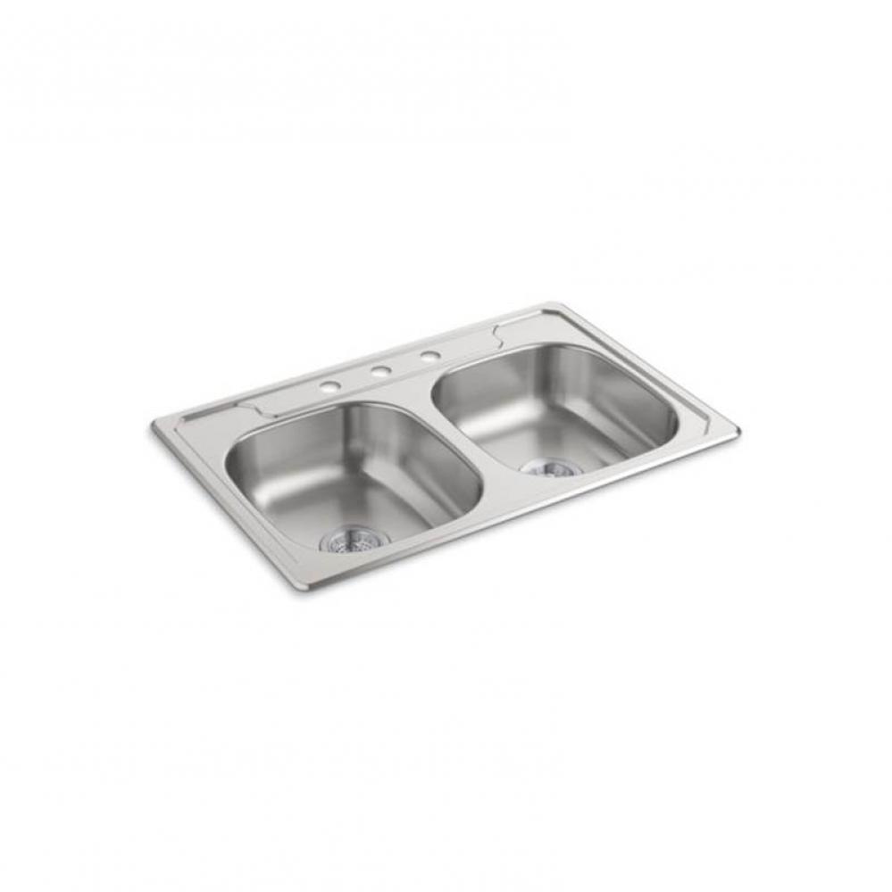Middleton 33'' x 22'' x 6'' Double Basin Sink, 20 pack