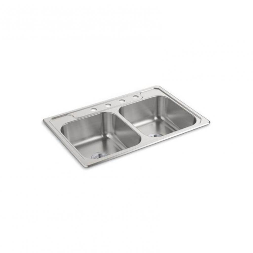 Middleton® Top-Mount Double-Equal Kitchen Sink, 33'' x 22'' x 7'&apo