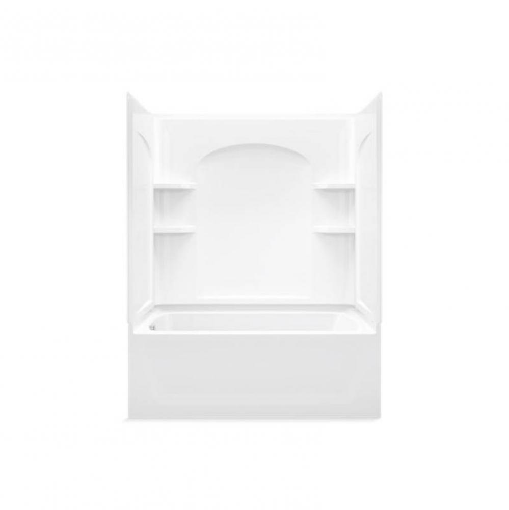 Ensemble™ 60'' x 32'' bath/shower with left-hand above-floor drain and Aging