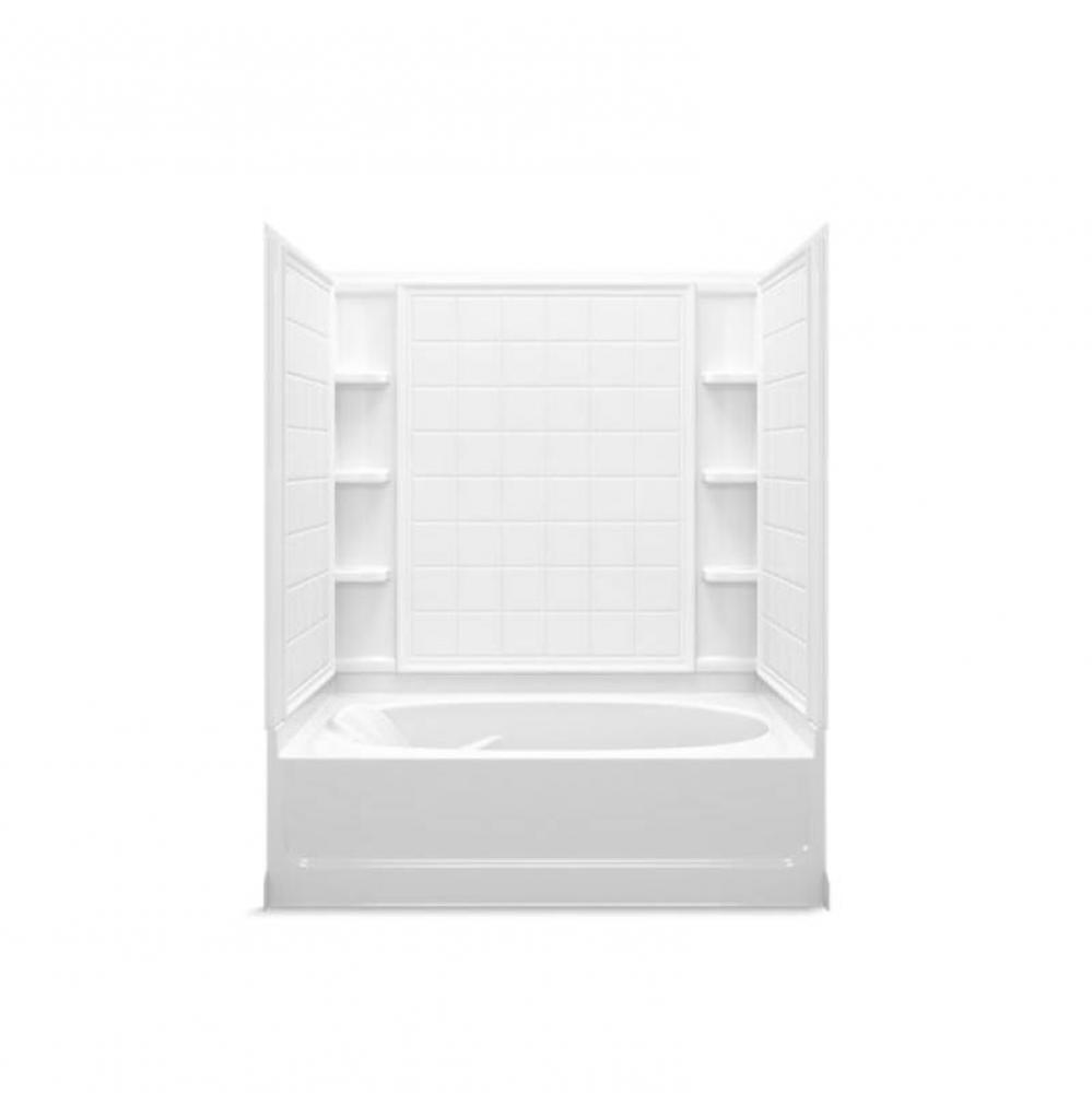 Ensemble™ 60-1/4'' x 36'' bath/shower with above-floor drain and Aging in Pl