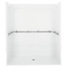 Sterling Plumbing 62060103-0 - OC-S-63 63-1/2'' x 39-5/8'' roll-in shower stall with grab bars