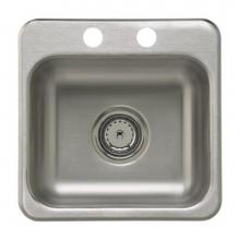Sterling Plumbing B155B-2 - Top-mount single-basin bar sink, 15'' x 15'' x 5-1/2''