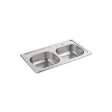 Sterling Plumbing 14619-4-NA - 33X19X6 Double Basin Sink 4-Hole